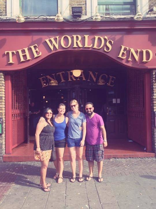 4 travel buddies that met up in London, At The World’s End
