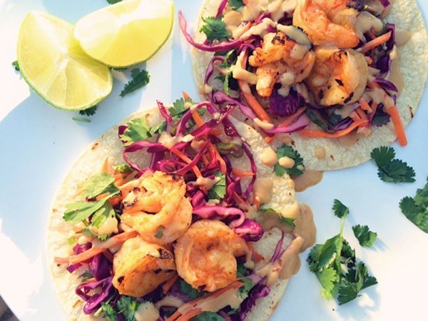 Thai Shrimp Tacos and Homemade Margaritas