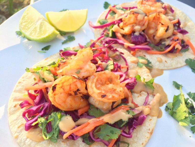 Thai Shrimp Tacos and Homemade Margaritas