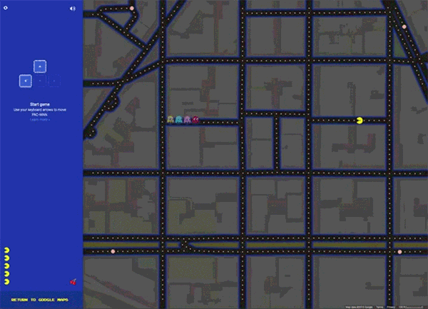 Google's April Fools' Day Prank Turns Maps into Pac-Man Games